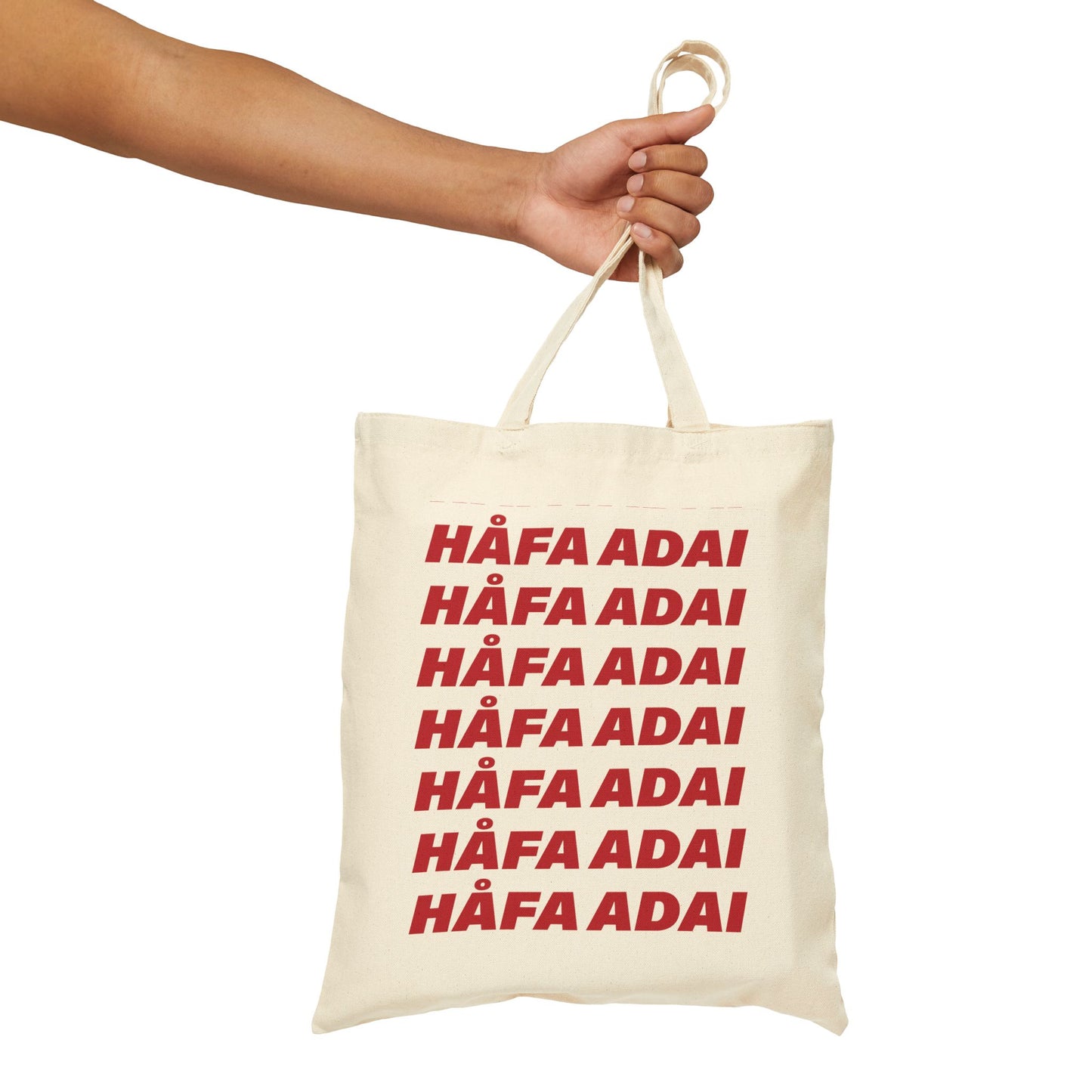 Red Håfa Adai - Cotton Canvas Tote Bag